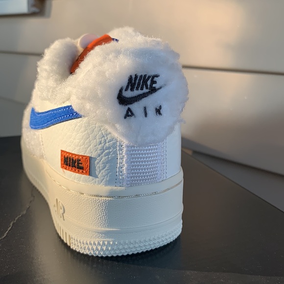 Nike Air Force 1 '07 Women’s Coconut Milk/Campfire Orange/Racer Blue Sneakers - Picture 2 of 9